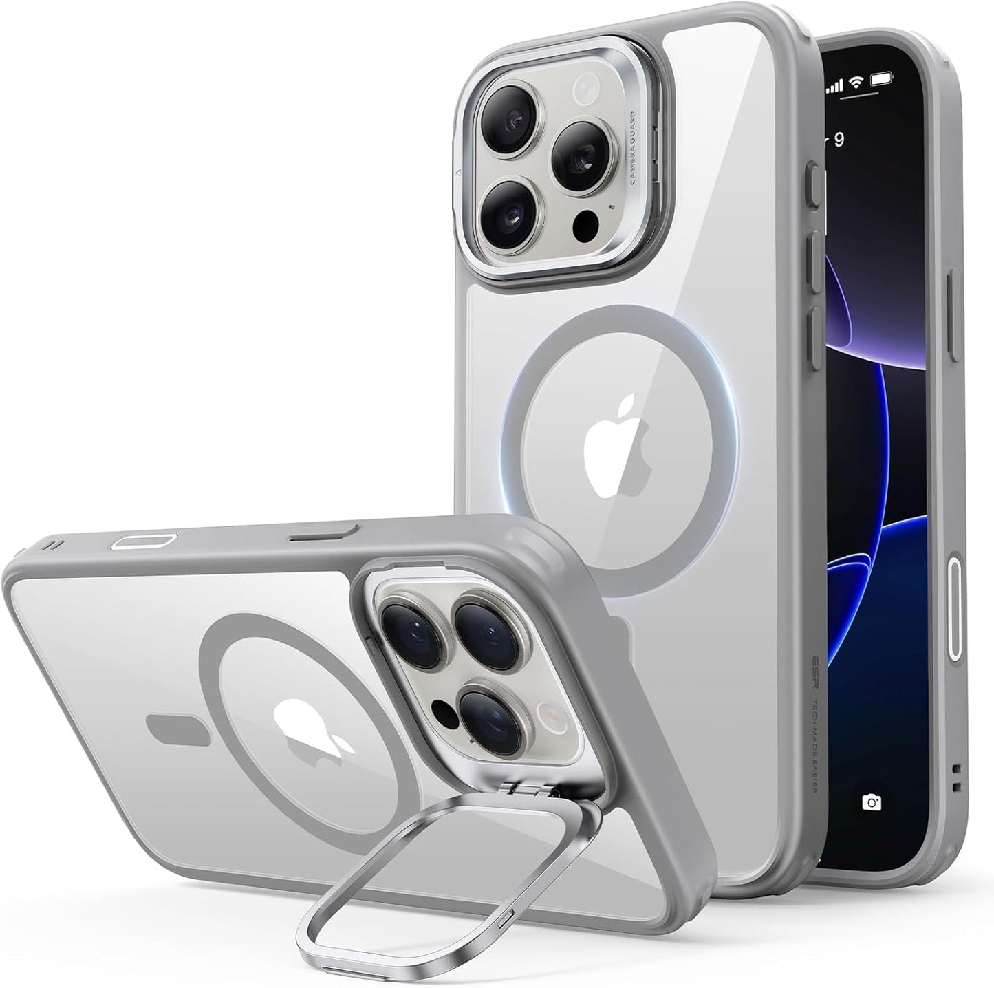 ESR for iPhone 17 Pro Max Case withStash Stand, Compatible with MagSafe,Military-Grade Drop Protection foriPhone 17 Pro Max Phone Case, Scratch-Resistant Back Cover